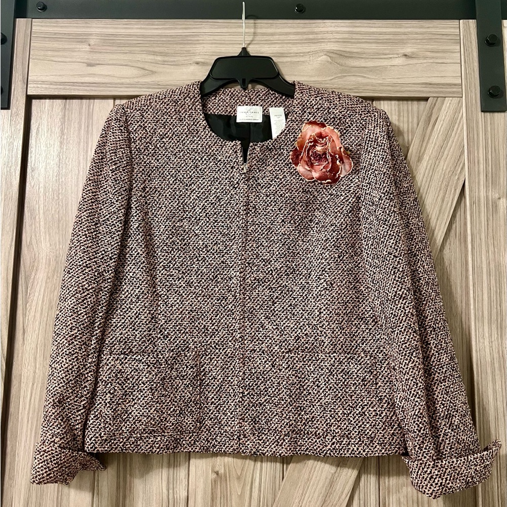 Black and Pink Boucle’ Jacket by Emma James Sz 12P